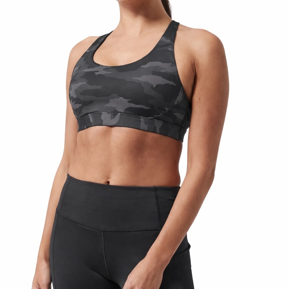 Athleta 2X Ultimate Sports Bra Womens 0111 Black Camo 531143 plus size printed